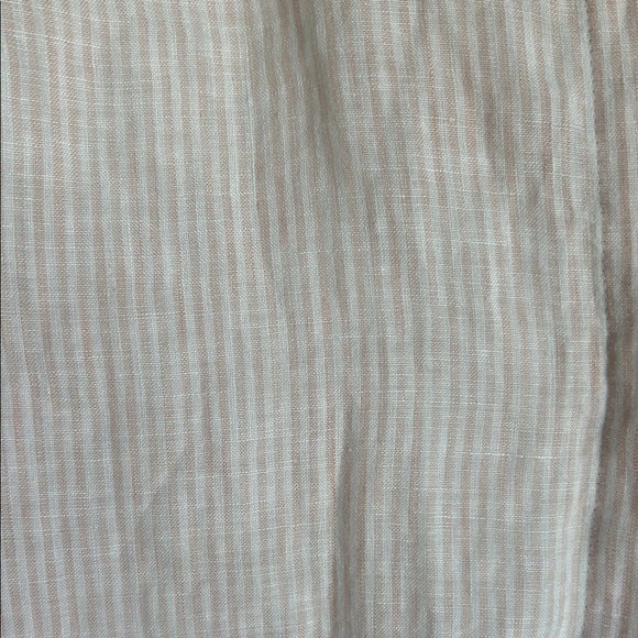 Lafayette 148 New York Light Pink Pinstripe Linen Button Down Shirt | S - Picture 3 of 7